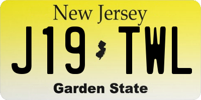 NJ license plate J19TWL