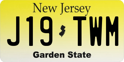 NJ license plate J19TWM
