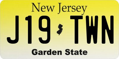 NJ license plate J19TWN