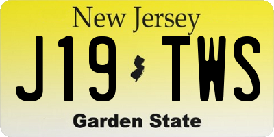 NJ license plate J19TWS