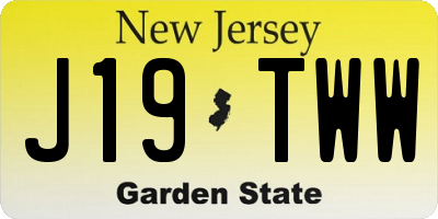 NJ license plate J19TWW