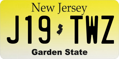 NJ license plate J19TWZ