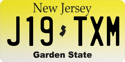 NJ license plate J19TXM