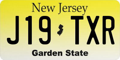 NJ license plate J19TXR