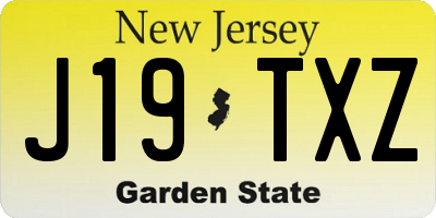 NJ license plate J19TXZ