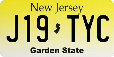 NJ license plate J19TYC