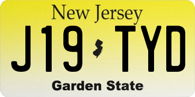 NJ license plate J19TYD