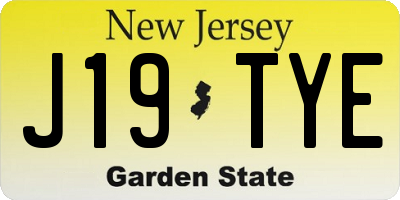 NJ license plate J19TYE