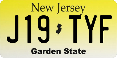 NJ license plate J19TYF