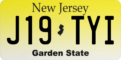 NJ license plate J19TYI