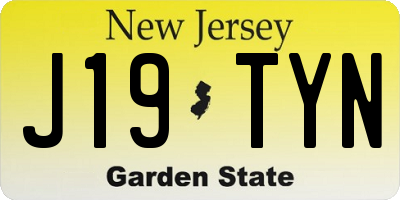 NJ license plate J19TYN