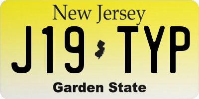 NJ license plate J19TYP