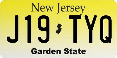 NJ license plate J19TYQ