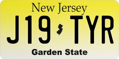NJ license plate J19TYR