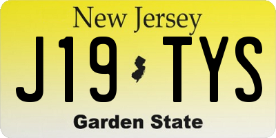NJ license plate J19TYS