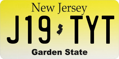 NJ license plate J19TYT