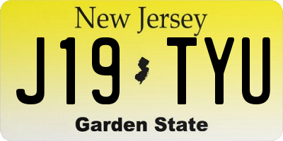 NJ license plate J19TYU