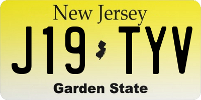 NJ license plate J19TYV