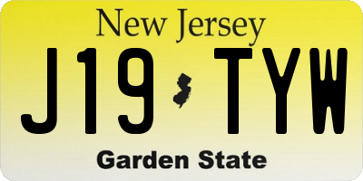 NJ license plate J19TYW