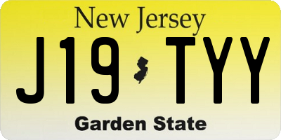NJ license plate J19TYY