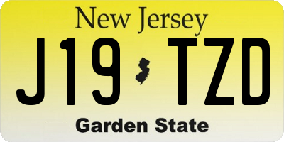 NJ license plate J19TZD