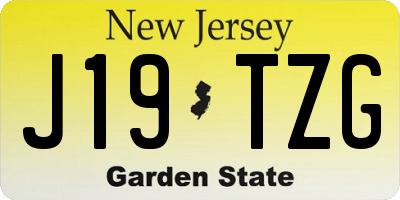 NJ license plate J19TZG