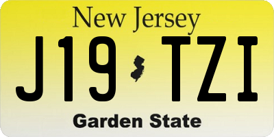 NJ license plate J19TZI