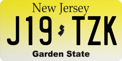 NJ license plate J19TZK