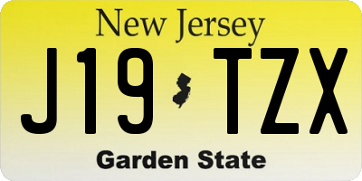 NJ license plate J19TZX