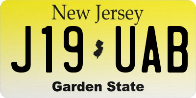 NJ license plate J19UAB