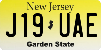 NJ license plate J19UAE