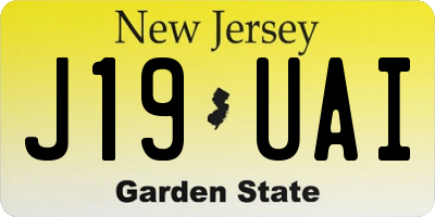 NJ license plate J19UAI
