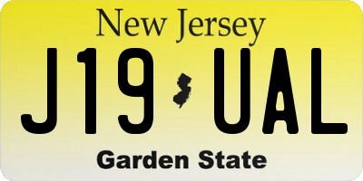 NJ license plate J19UAL