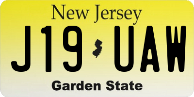 NJ license plate J19UAW