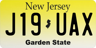 NJ license plate J19UAX