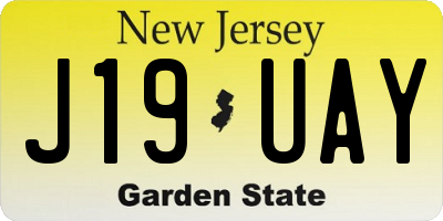 NJ license plate J19UAY