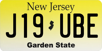 NJ license plate J19UBE