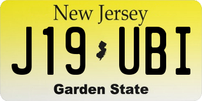 NJ license plate J19UBI