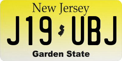 NJ license plate J19UBJ