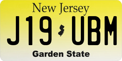 NJ license plate J19UBM