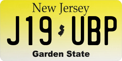 NJ license plate J19UBP