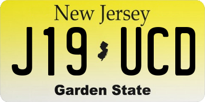 NJ license plate J19UCD