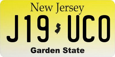 NJ license plate J19UCO