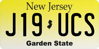 NJ license plate J19UCS