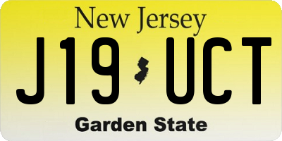 NJ license plate J19UCT
