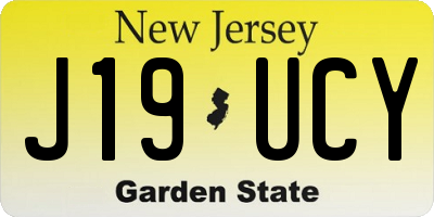 NJ license plate J19UCY