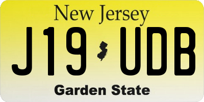 NJ license plate J19UDB
