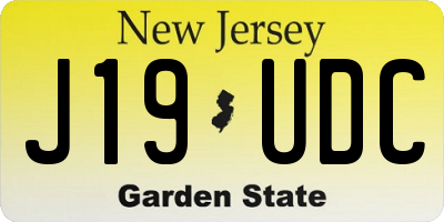 NJ license plate J19UDC