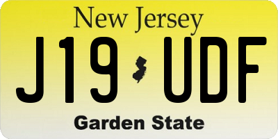 NJ license plate J19UDF