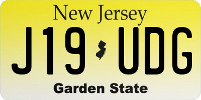 NJ license plate J19UDG